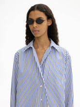 Load image into Gallery viewer, DAGMAR Asymmetric Shirt, Deep Blue/White
