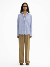 Load image into Gallery viewer, DAGMAR Asymmetric Shirt, Deep Blue/White