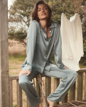 Load image into Gallery viewer, ASCENO London Top, Dust Blue Silk