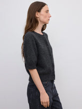 Load image into Gallery viewer, DAGMAR Brushed Cardigan Top, Dark Grey Melange