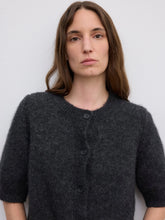 Load image into Gallery viewer, DAGMAR Brushed Cardigan Top, Dark Grey Melange