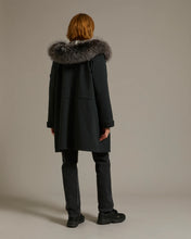 Load image into Gallery viewer, YVES SALOMON LONG COTTON GABARDINE PARKA WITH FOX AND RABBIT FUR