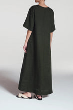 Load image into Gallery viewer, ASCENO Mina Dress Sea Moss Green Linen