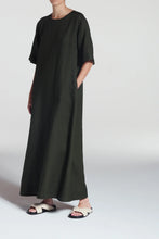 Load image into Gallery viewer, ASCENO Mina Dress Sea Moss Green Linen