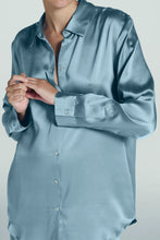 Load image into Gallery viewer, ASCENO London Top, Dust Blue Silk