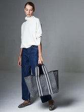 Load image into Gallery viewer, Rue de Verneuil Traversée L - Flannel Equestrian Striped Grey