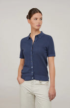 Load image into Gallery viewer, FRAUENSCHUH Myla Cotton Pique Polo Shirt, Midnight