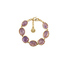Load image into Gallery viewer, Goossens Cabochons Purple Crystal Rock Bracelet