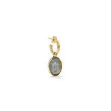Load image into Gallery viewer, Goossens Talisman Cabochon Earrings - Denim Blue