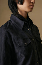 Load image into Gallery viewer, FRAUENSCHUH Fanny Suede Leather Shirt, Midnight