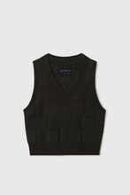 Load image into Gallery viewer, CORDERA Checkered Cotton & Cashmere Waistcoat, Dark Moss