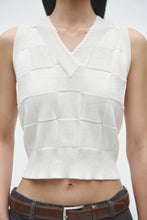Load image into Gallery viewer, CORDERA Checkered Cotton & Cashmere Waistcoat, off White