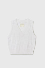 Load image into Gallery viewer, CORDERA Checkered Cotton & Cashmere Waistcoat, off White