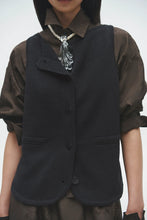 Load image into Gallery viewer, CORDERA Boat-Neck Waistcoat, Black