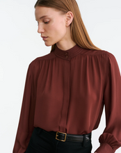 Load image into Gallery viewer, Nili Lotan Revi Blouse, Burgundy