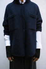 Load image into Gallery viewer, CORDERA Baby Alpaca Polo Jacket Navy