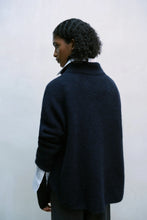 Load image into Gallery viewer, CORDERA Baby Alpaca Polo Jacket Navy
