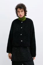 Load image into Gallery viewer, CORDERA Teddy Cropped Cardigan, Black