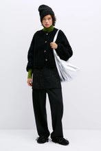 Load image into Gallery viewer, CORDERA Teddy Cropped Cardigan, Black