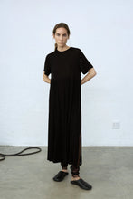 Load image into Gallery viewer, CORDERA Viscose Pleated Dress - Black