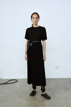 Load image into Gallery viewer, CORDERA Viscose Pleated Dress - Black