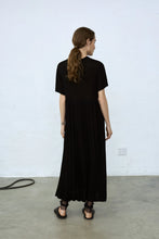 Load image into Gallery viewer, CORDERA Viscose Pleated Dress - Black