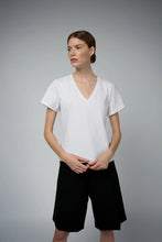 Load image into Gallery viewer, Santicler Magda V-Neck Tee, White