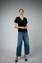 Load image into Gallery viewer, Santicler Magda V-Neck Tee, Black