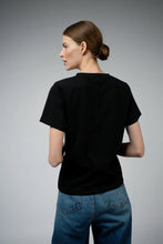 Load image into Gallery viewer, Santicler Magda V-Neck Tee, Black