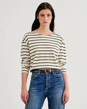 Load image into Gallery viewer, Nili Lotan Arlette Long Sleeve Shirt - Olive Stripe
