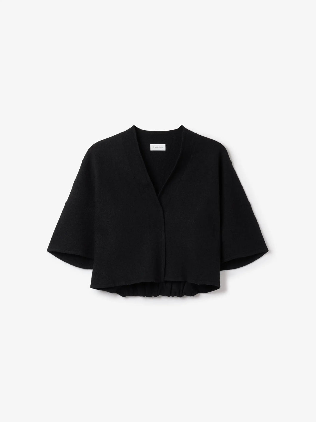 DAGMAR Short Wool Cardigan, Black