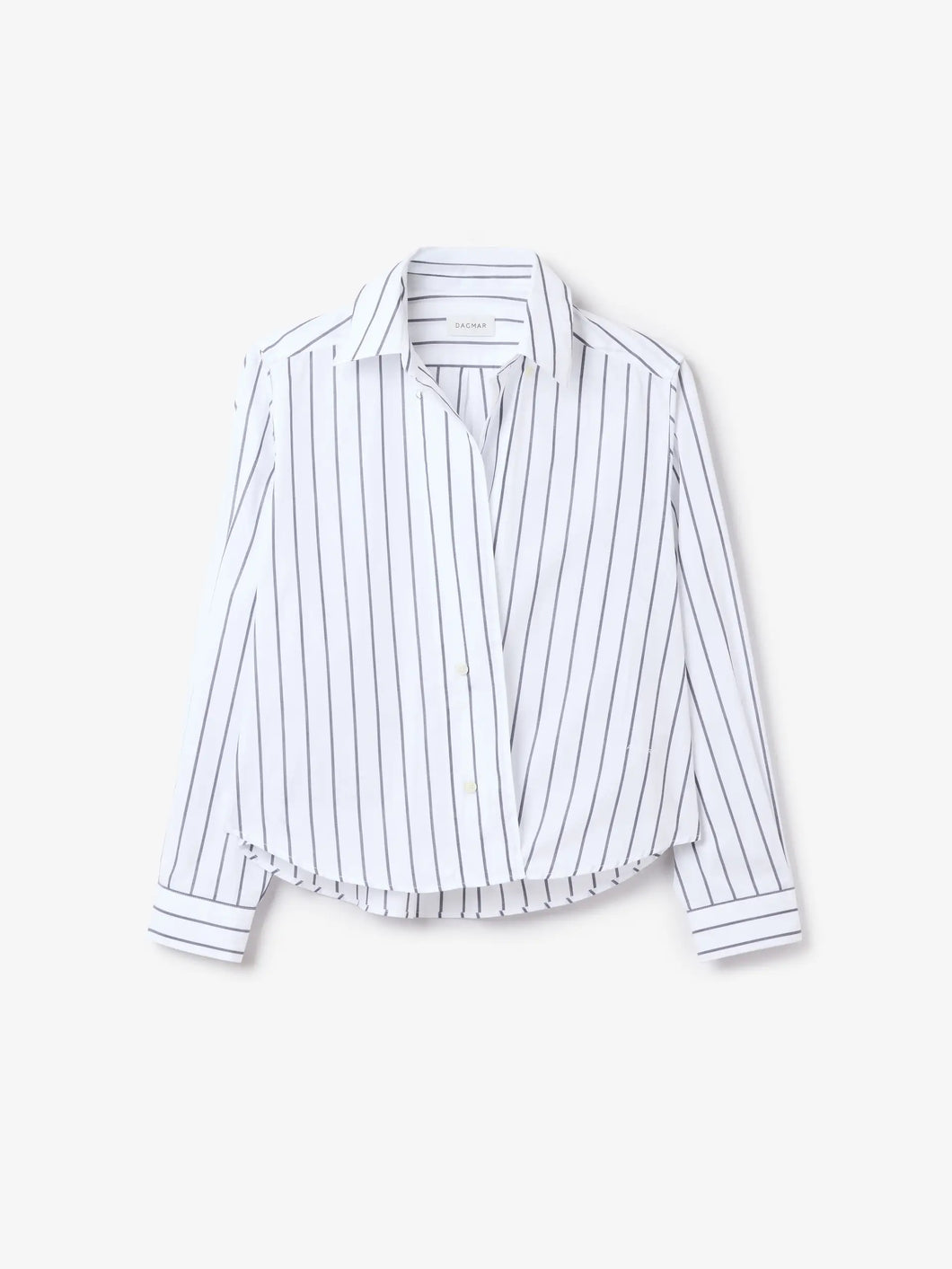 DAGMAR Cropped Shirt, White/Black