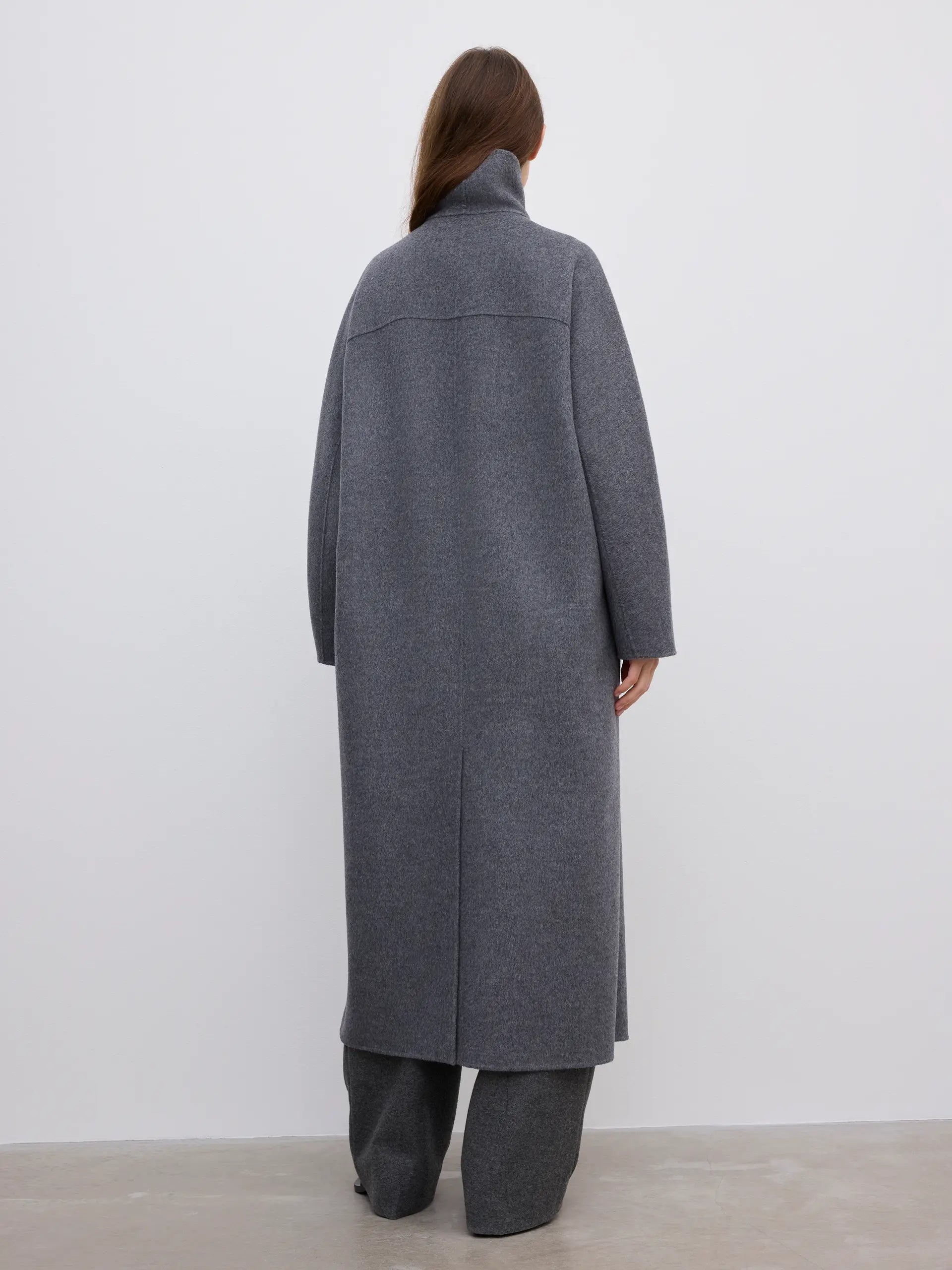 DAGMAR Relaxed Doublé Coat, Grey Melange – M. STUDIO