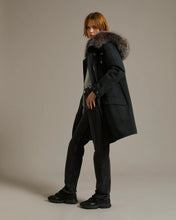Load image into Gallery viewer, YVES SALOMON LONG COTTON GABARDINE PARKA WITH FOX AND RABBIT FUR

