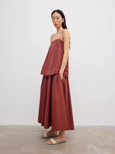 Load image into Gallery viewer, DAGMAR Cotton Strap Dress, Mahogany Red
