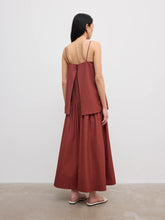 Load image into Gallery viewer, DAGMAR Cotton Strap Dress, Mahogany Red
