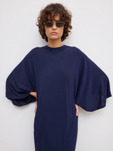 Load image into Gallery viewer, DAGMAR Jersey Kimono Dress, Navy Blue
