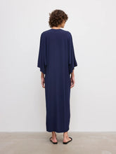 Load image into Gallery viewer, DAGMAR Jersey Kimono Dress, Navy Blue
