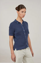 Load image into Gallery viewer, FRAUENSCHUH Myla Cotton Pique Polo Shirt, Midnight
