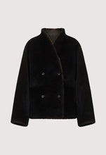 Load image into Gallery viewer, LouLou de Saison Catherine Reversible Merino Shearling Jacket  - dark brown
