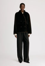 Load image into Gallery viewer, LouLou de Saison Catherine Reversible Merino Shearling Jacket  - dark brown
