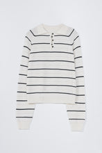 Load image into Gallery viewer, CORDERA Merino Wool Striped Polo - White
