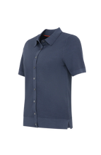 Load image into Gallery viewer, FRAUENSCHUH Myla Cotton Pique Polo Shirt, Midnight
