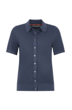 Load image into Gallery viewer, FRAUENSCHUH Myla Cotton Pique Polo Shirt, Midnight
