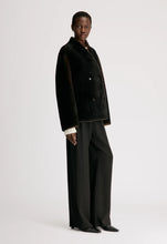 Load image into Gallery viewer, LouLou de Saison Catherine Reversible Merino Shearling Jacket  - dark brown
