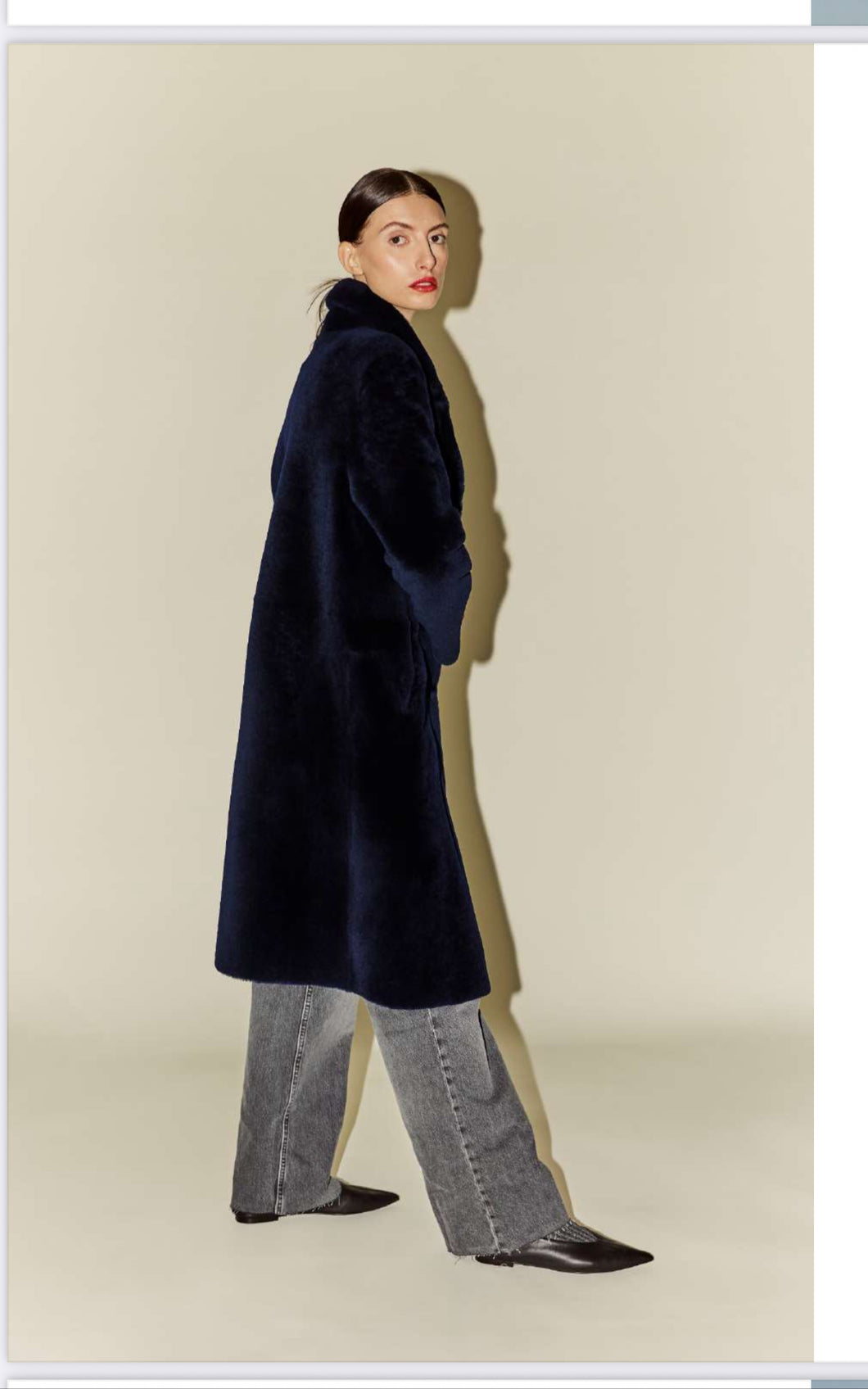 Inès & Maréchal Noble Shearling Coat - Marine