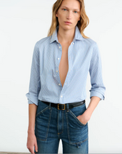 Load image into Gallery viewer, Nili Lotan Dyllan Shirt - Ivory/Blue Stripe

