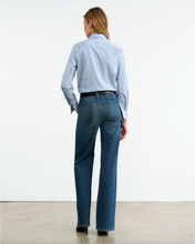 Load image into Gallery viewer, Nili Lotan Dyllan Shirt - Ivory/Blue Stripe
