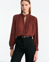 Load image into Gallery viewer, Nili Lotan Revi Blouse, Burgundy
