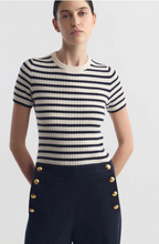 Load image into Gallery viewer, NILI LOTAN Alita Stripe Cashmere Sweater Tee
